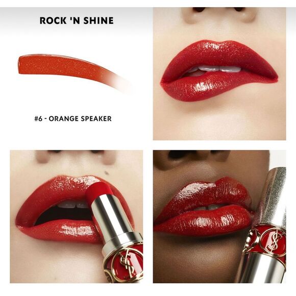 YSL Yves Saint Laurent Rock’N Shine Lipstick 6-Orange Speaker - Picture 3 of 6